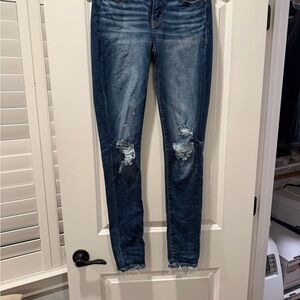 Buckle Dark Blue Distressed Skinny Jeans